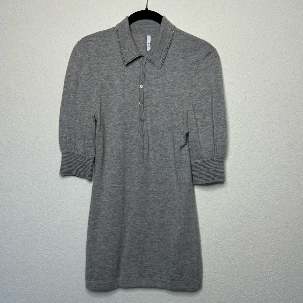 IISLI Cashmere Super Soft Sweater w/ Swarovski Crystal Trim Collar